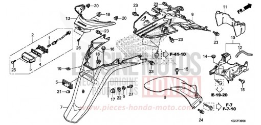 REAR FENDER/LICENSE LIGHT SH150ADSE de 2014